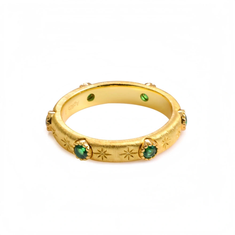 Mushan Luxury Brand Star Shaped Gold-Plated Ring For Women 925 Sterling Silver Party Ring Fine Jewelry
