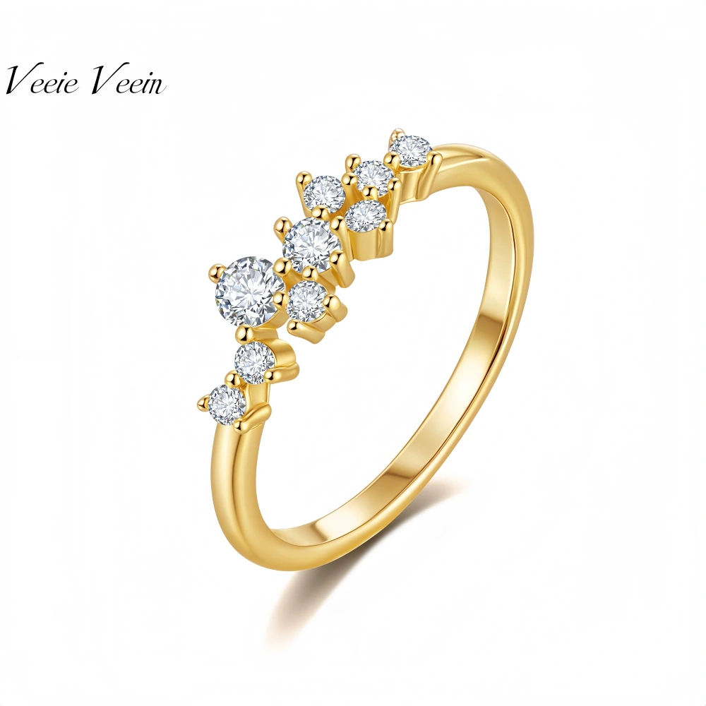 Veeie Veein Luxury Brand High Quality New Products Wedding Moissanite GRA Certificate Ring S925 Sterling Silver Jewelry