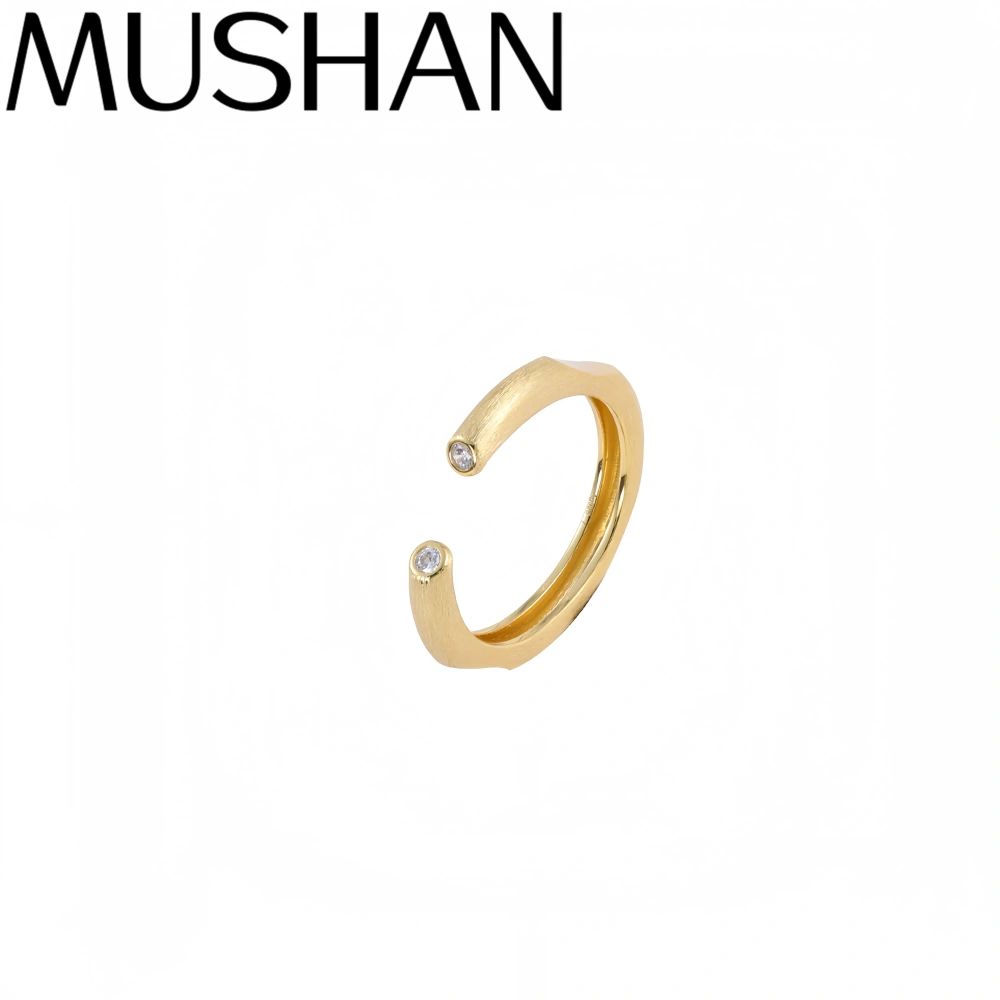 Mushan Luxury Brand 18K Gold Plated S925 925 Sterling Silver Ring Fine Jewelry Fashion Zircon Diamond Rings