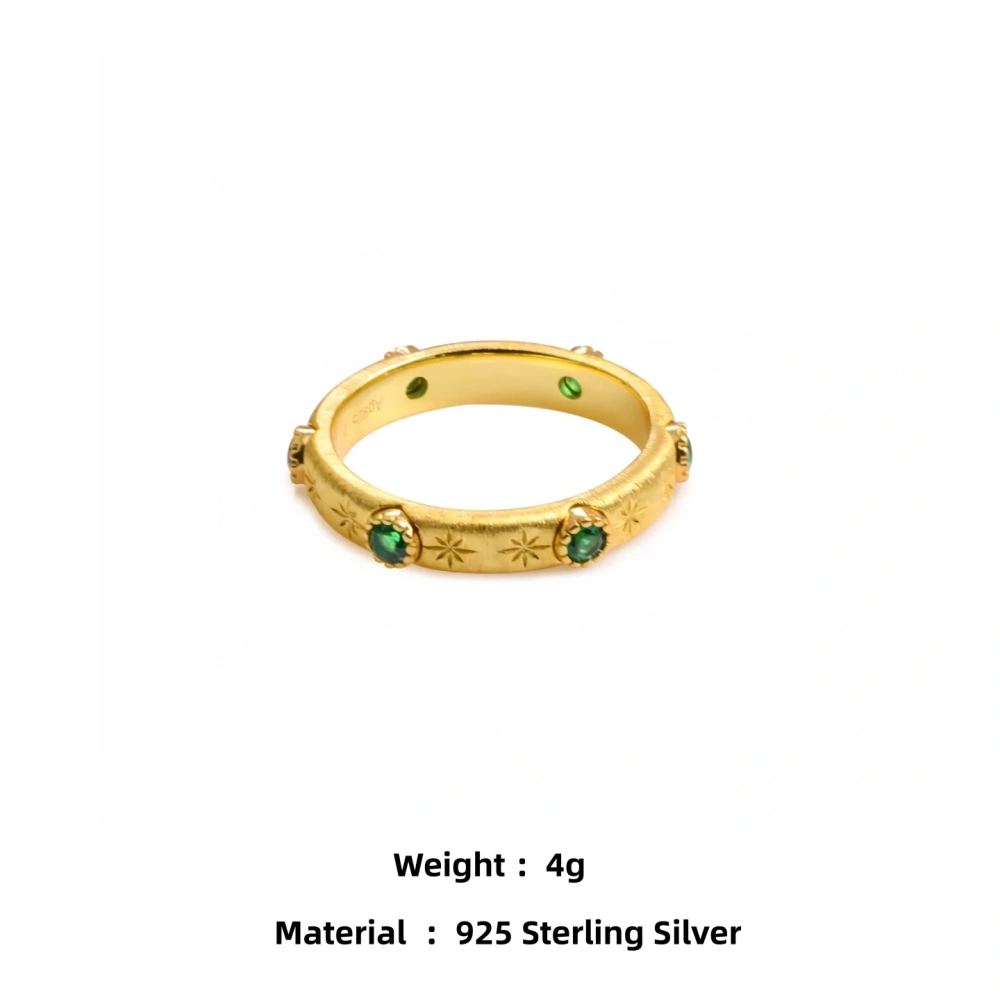 Mushan Luxury Brand Star Shaped Gold-Plated Ring For Women 925 Sterling Silver Party Ring Fine Jewelry