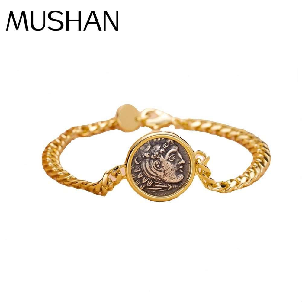Mushan Luxury Brand High Quality Custom Made Roseone Ancient Greek Bracelet 925 Sterling Silver Women Style Jewelry