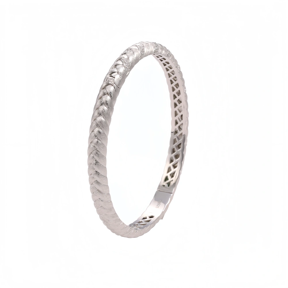 Mushan Luxury Brand Live-Streaming Bestseller: Italian Brushed Bracelet, Women'S Sparkling Diamond Pure Silver Bracelet
