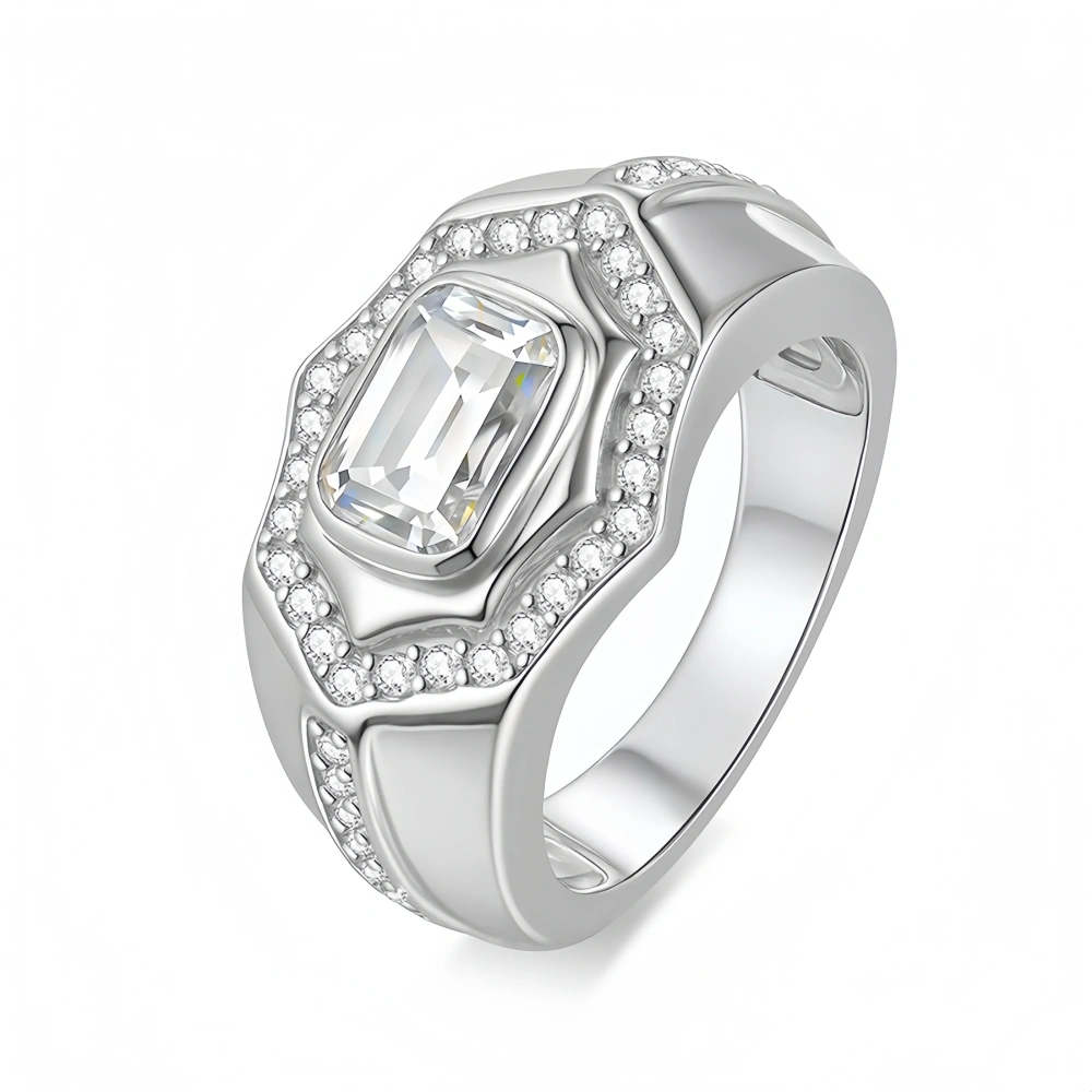 Veeie Veein Brand Products GRA Certificate S 925 Sterling Silver Inlaid Irregular-Shaped 2 Caramosan Stone Ring Sugar Jewelry
