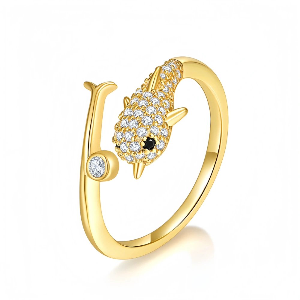 Veeie Veein Luxury Brand High Quality S925 Sterling Silver Set  Carat Moissanite Ring Golden Dolphin Women Accessor Jewelry