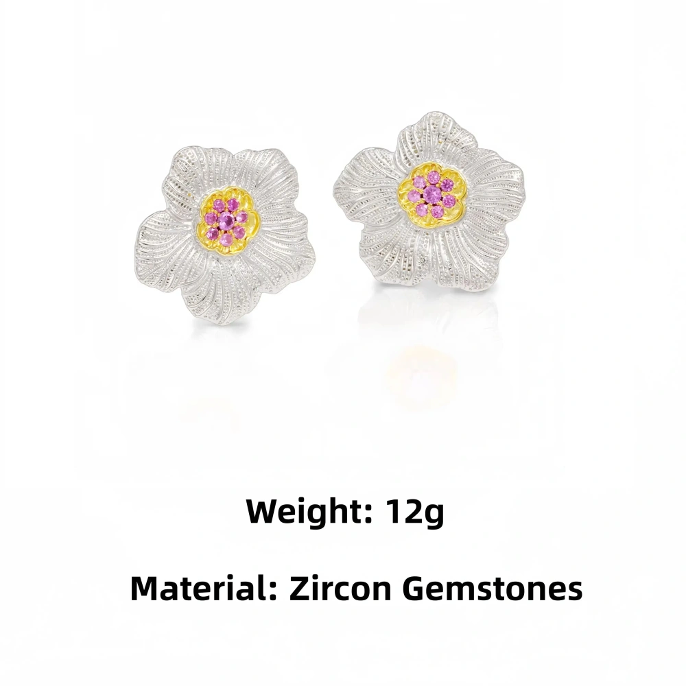 Mushan Luxury Brand Fashion High Quality Gardenia Flower Ear Studs 925 Sterling Silver Plated Earrings Bestsellers Jewelry