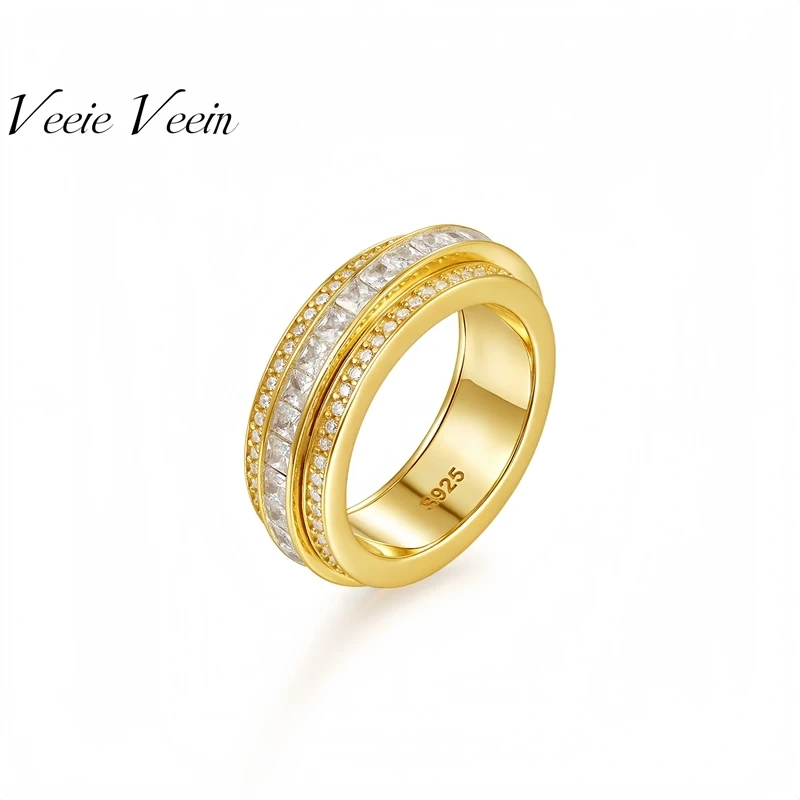 Veeie Veein Brand New Products New Products S925 Sterling Silver Moissanite Ring GRA Certificate Light Luxury Men Jewelry
