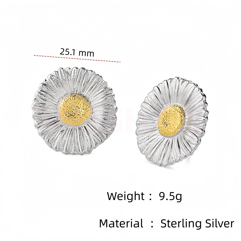 Mushan Luxury Brand Luxury 925 Sterling Silver Earrings Flower Daisy Stud Earrings For Women Fine Jewelry