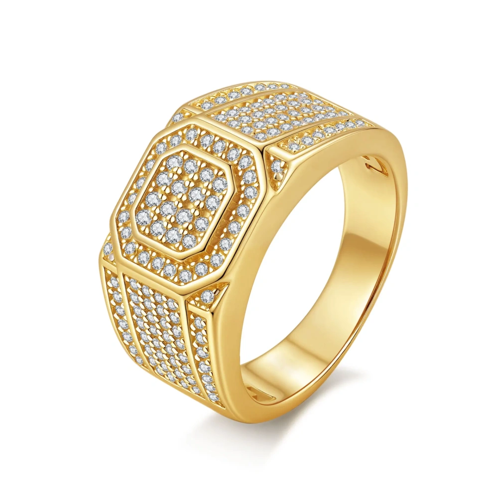 Veeie Veein Luxury Brand GRA Certificate S925 Sterling Silver Ring Hip-Hop Three-Dimensional Starry Sky Moissanite Men'S A