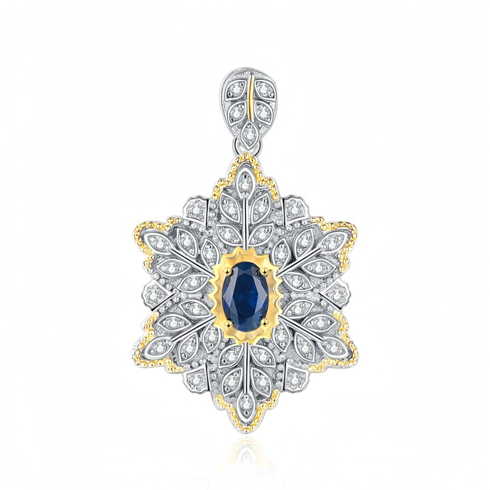 Mushan Luxury Brand S925 Sterling Silver Italian Gold Engraving Craftsmanship Retro Court-Style Pendant, Niche Pendant