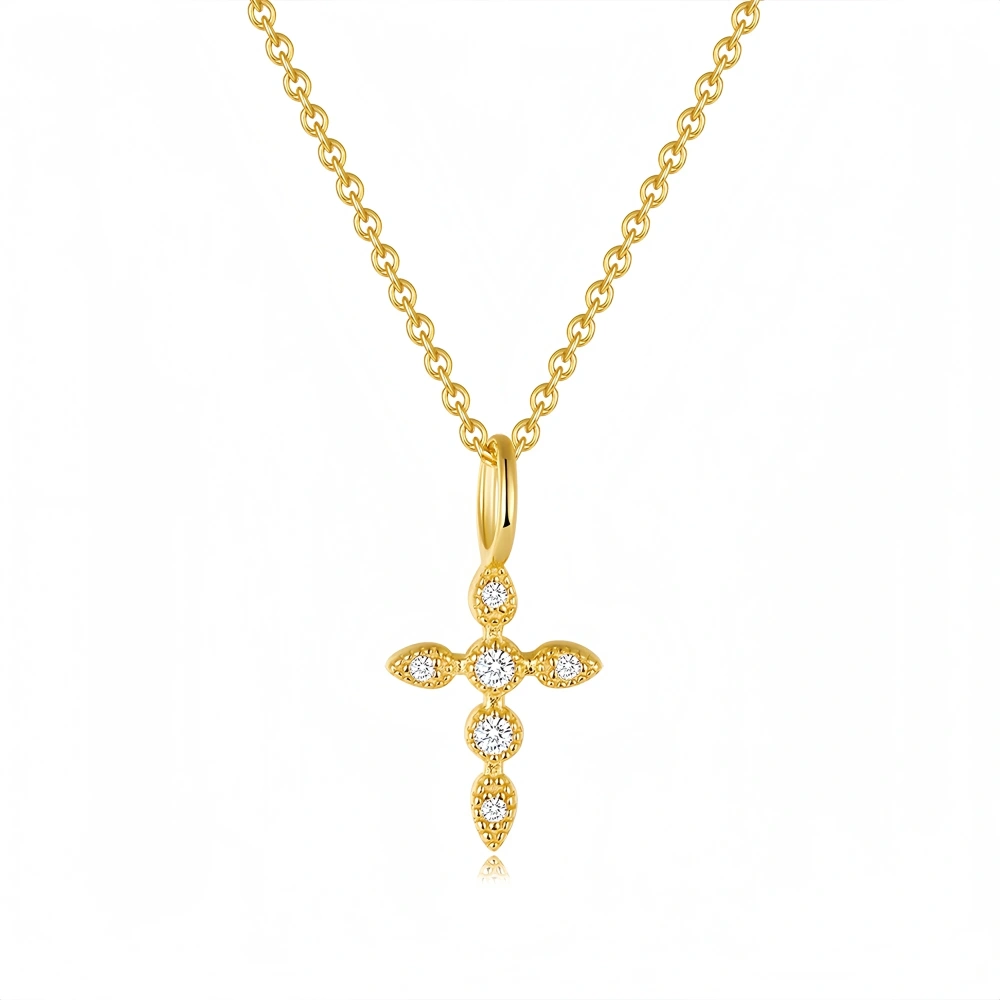 Veeie Veein Luxury Brand S925 Sterling Silver Accessory Women S Moissanite Necklace GRA Certificate Cross Necklace