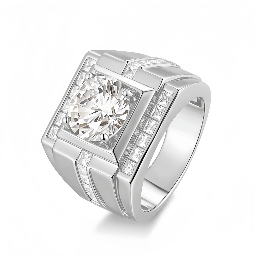 Veeie Veein Luxury Brand Products GRA Certificate S 925 Sterling Silver Inlaid Irregular-Shaped 4CT Moissanite Ring Jewelry