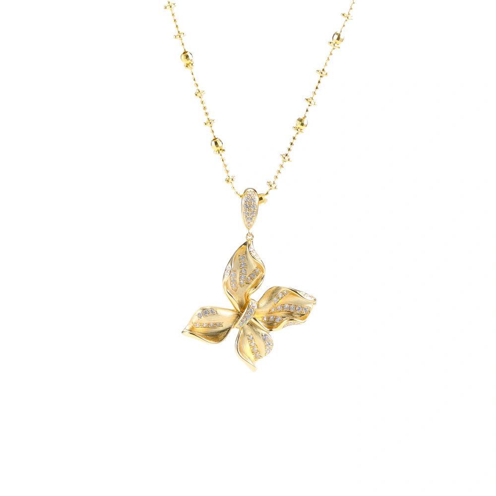 Mushan Luxury Brand High Quality Brushed Butterfly Necklace S925 Sterling Silver Collarbone Chain Women Style Necklace Jewelry