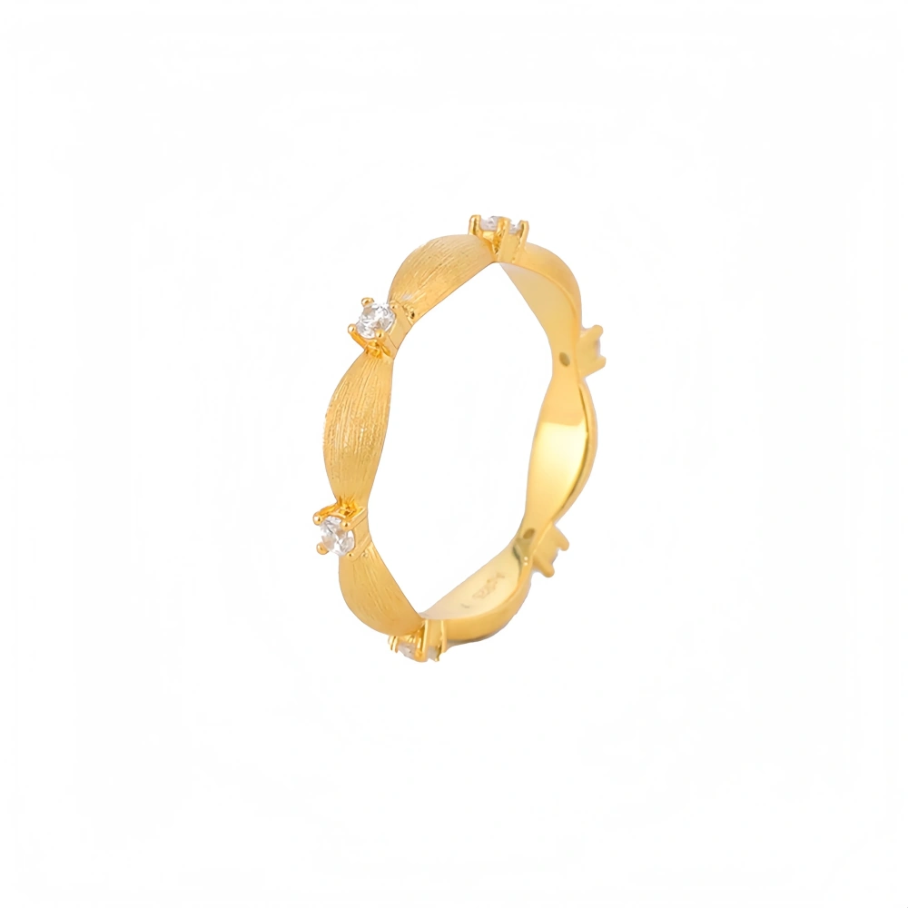 Mushan Luxury Brand Gold Plated Ring With Wire Drawi For Women 925 Sterling Silver Zircon Rings Fine Jewelry