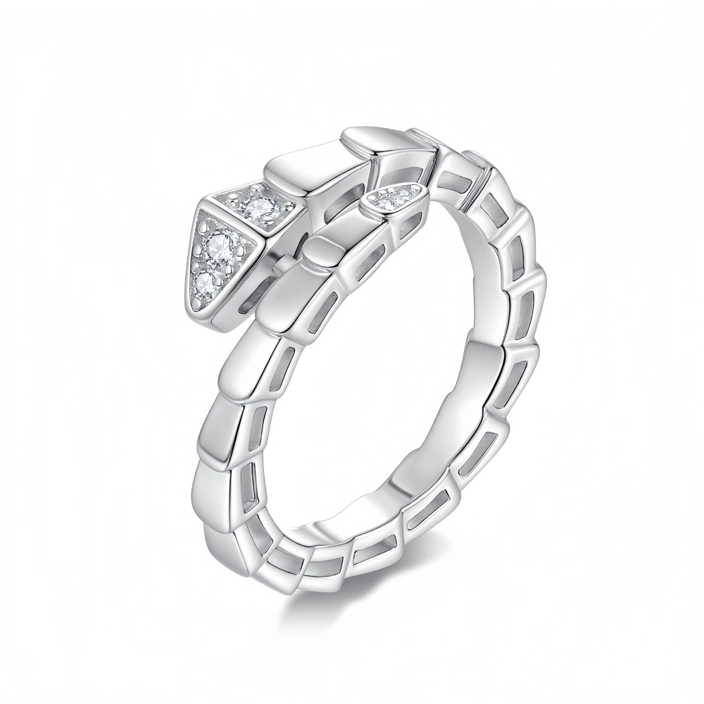 Veeie Veein Luxury Brand S925 Silver Spirit Snake Ring GRA Certificate Shangmosanite Couple Ring Snake Ring Bracelet Jewelry