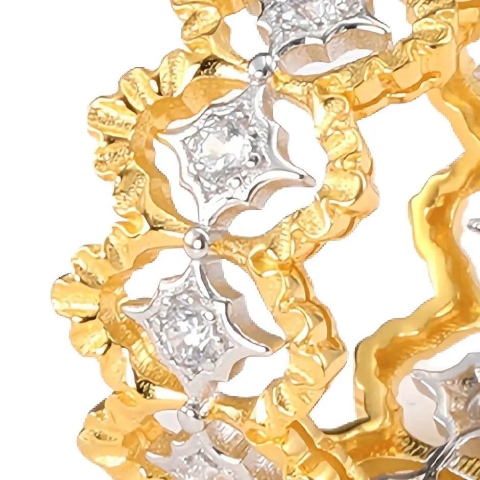 Mushan Luxury Brand S925 925 Sterling Silver Ring 18K Gold Plated Star Hollow Ring Fashion Jewelry Accessories