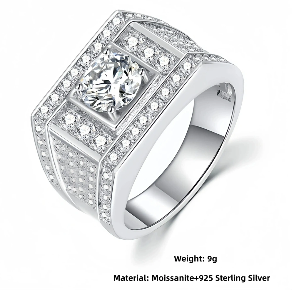 Veeie Veein Brand S925 Sterling Silver Women Ring Moissanite 1 Carat Moissanite Starry Ring GRA Certificate  Ring Jewelry
