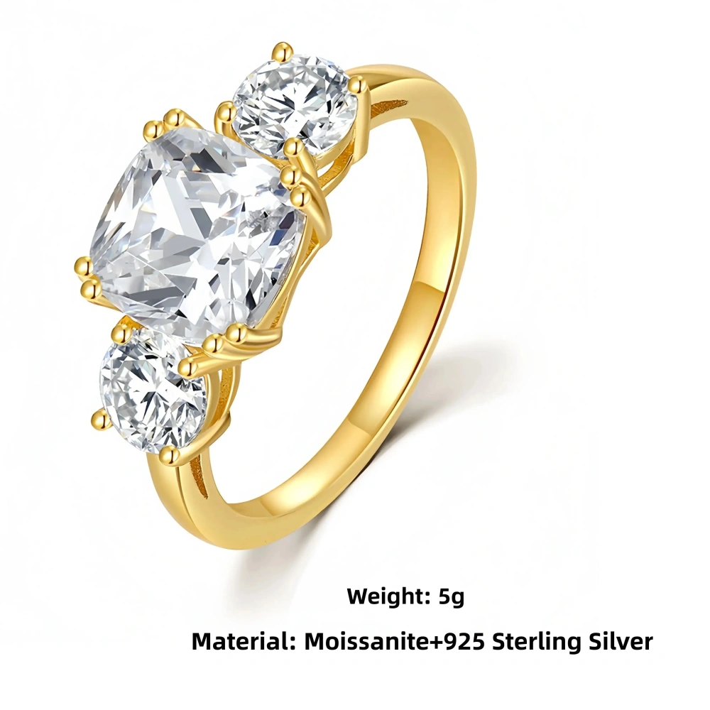 Veeie Veein Luxury Brand S925 Sterling Silver Ring Moissanite 2 Carat Moissanite Starry Ring GRA Certificate  Ring Jewelry