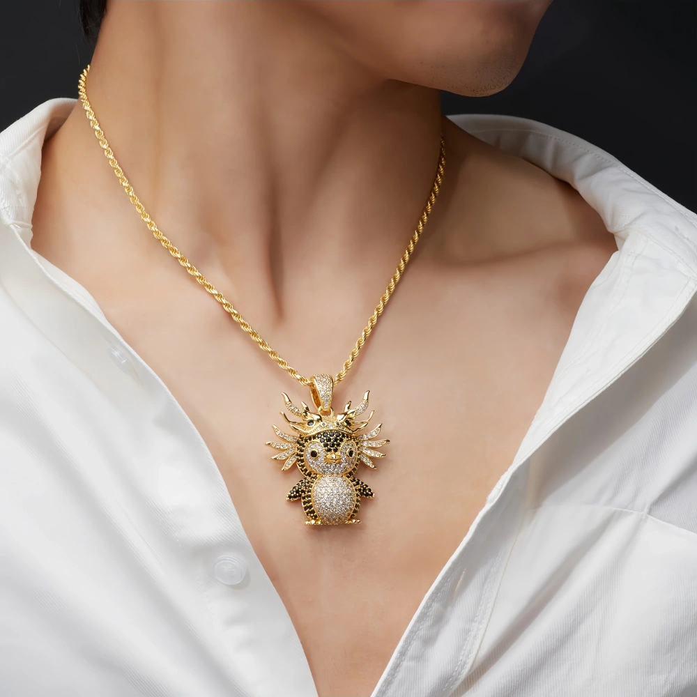 Veeie Veein Luxury Brand  S925 Sterling Silver Necklace Qilin Dragon Head Penguin GRA Certificate Fashion Necklace Jewelry