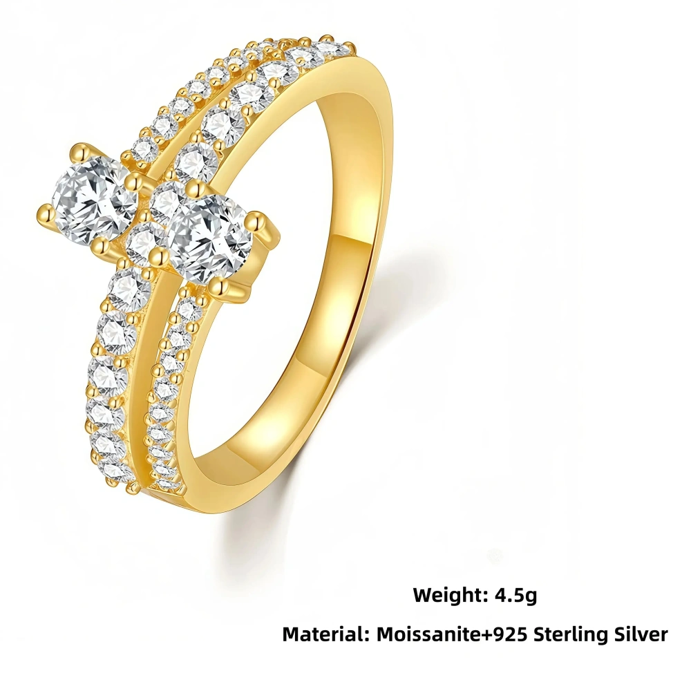 Veeie Veein Luxury Brand Hollowed-Out Cuban Moissanite Ring GRA Certificate S925 Shaped Fashion Women Floral Ring