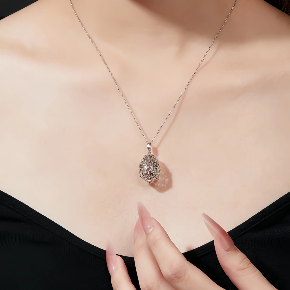Veeie Veein Luxury Brand S925 Sterling Silver Moissanite Necklace Spherical Rotating Pendant Pendant For Women Necklace Jewelry
