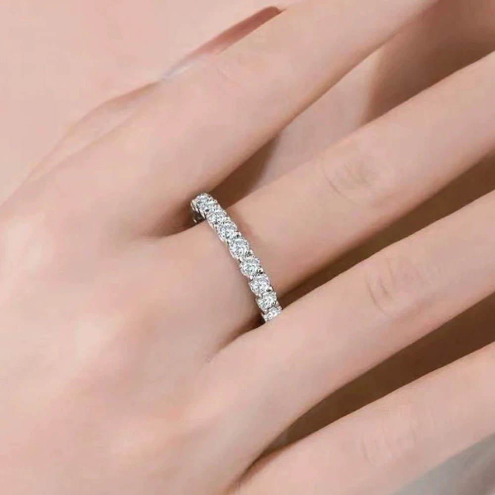 Veeie Veein Luxury Brand Newest Best-Selling S925 Sterling Silver Ring Full Circle Moissanite Ring For Women Ring