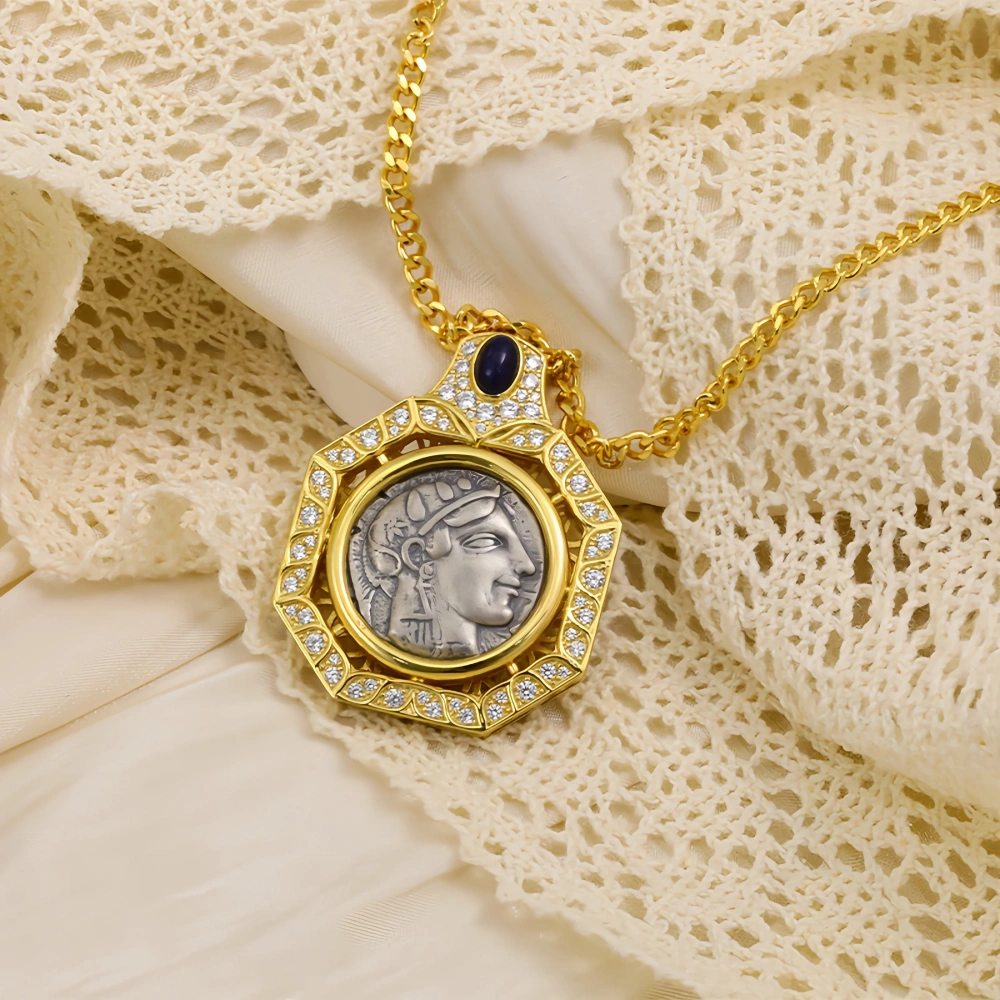 Mushan Luxury Brand  High Quality Retro Athena Women Necklace 925 Sterling Silver Sweater Chain  Fashion Jewelry