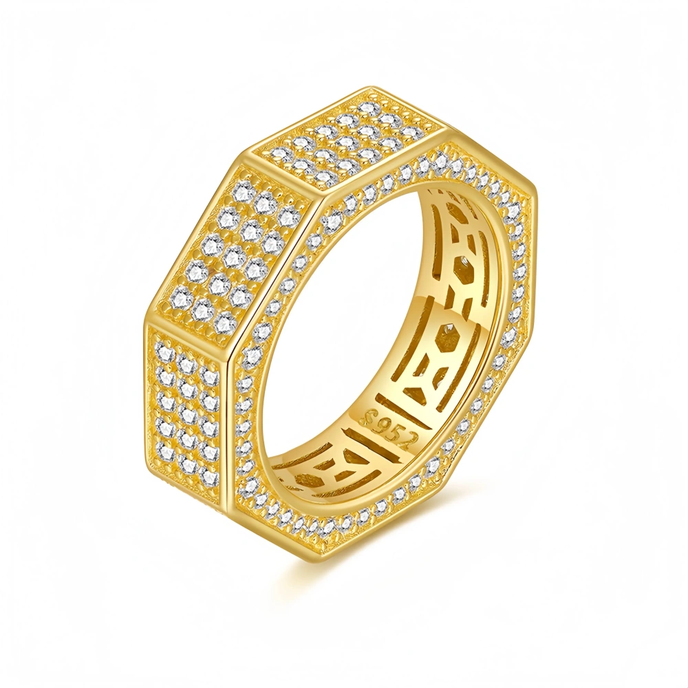 Veeie Veein Brand Luxury Brand Designer Moissanite Octagonal S925 Sterling Silver Rings GRA Certificate Jewelry