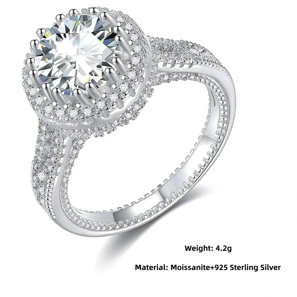 Veeie Veein Luxury Brand New Products Fashionable 925 Sterling Silver 1-2ct Moissan GRA Certificate Ring For Women