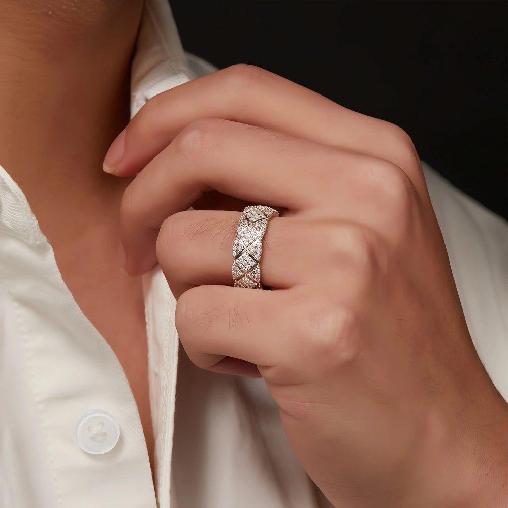 Veeie Veein Luxury Brand S925 Sterling Silver Moissanite Ring, A Bestseller From Europe And America, Exudes A Sense Of Sophistic