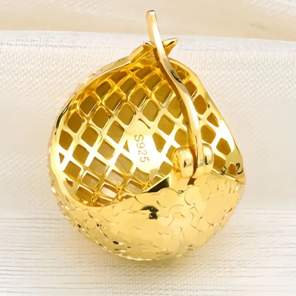MuShan Luxury Brand Lrregular Bulb Pinecone Earrings Ear Studs Brushed Gold 18K Gold Plated 925 Sterling Silver Stud Earrings