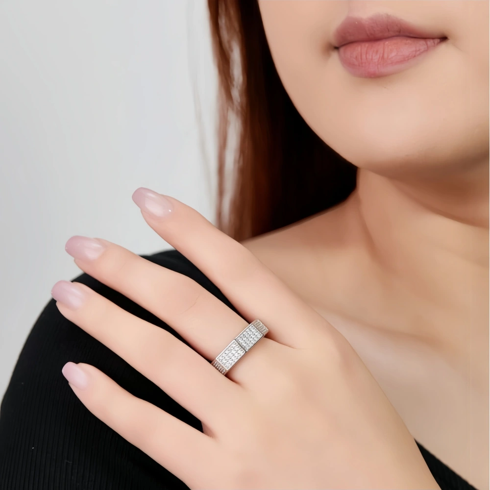 Veeie Veein Brand Luxury Brand Designer Moissanite Octagonal S925 Sterling Silver Rings GRA Certificate Jewelry