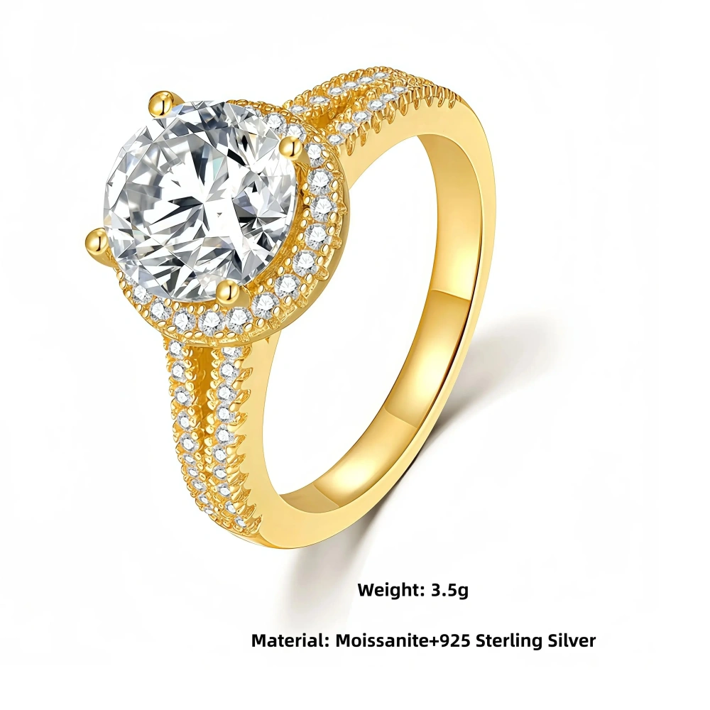 Veeie Veein Luxury Brand Designer Fashion S925 Sterling Silver Ring Moissanite GRA 2 Cara Ring Trend Ring Jewelry