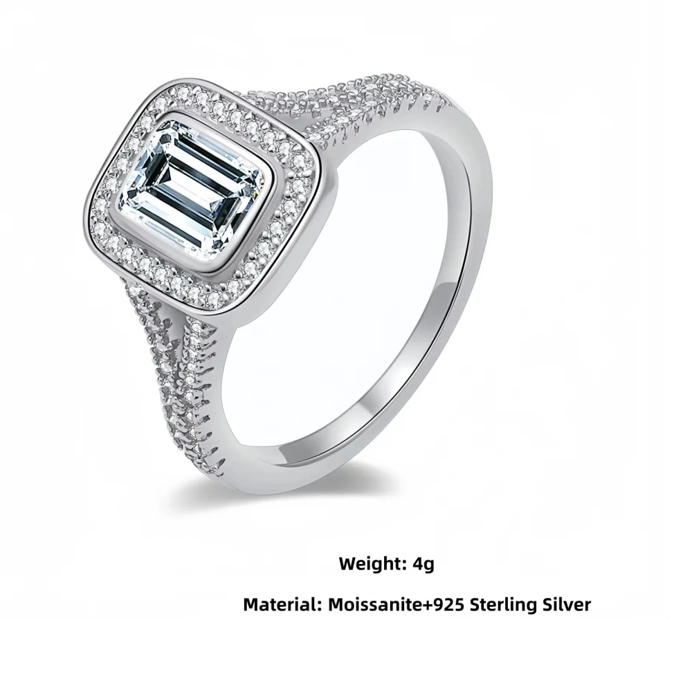 Veeie Veein Luxury Brand S925 Sterling Silver Ring 1 Carat Simple Fashion Moissanite GRA Certificate Women Ring Jewelry