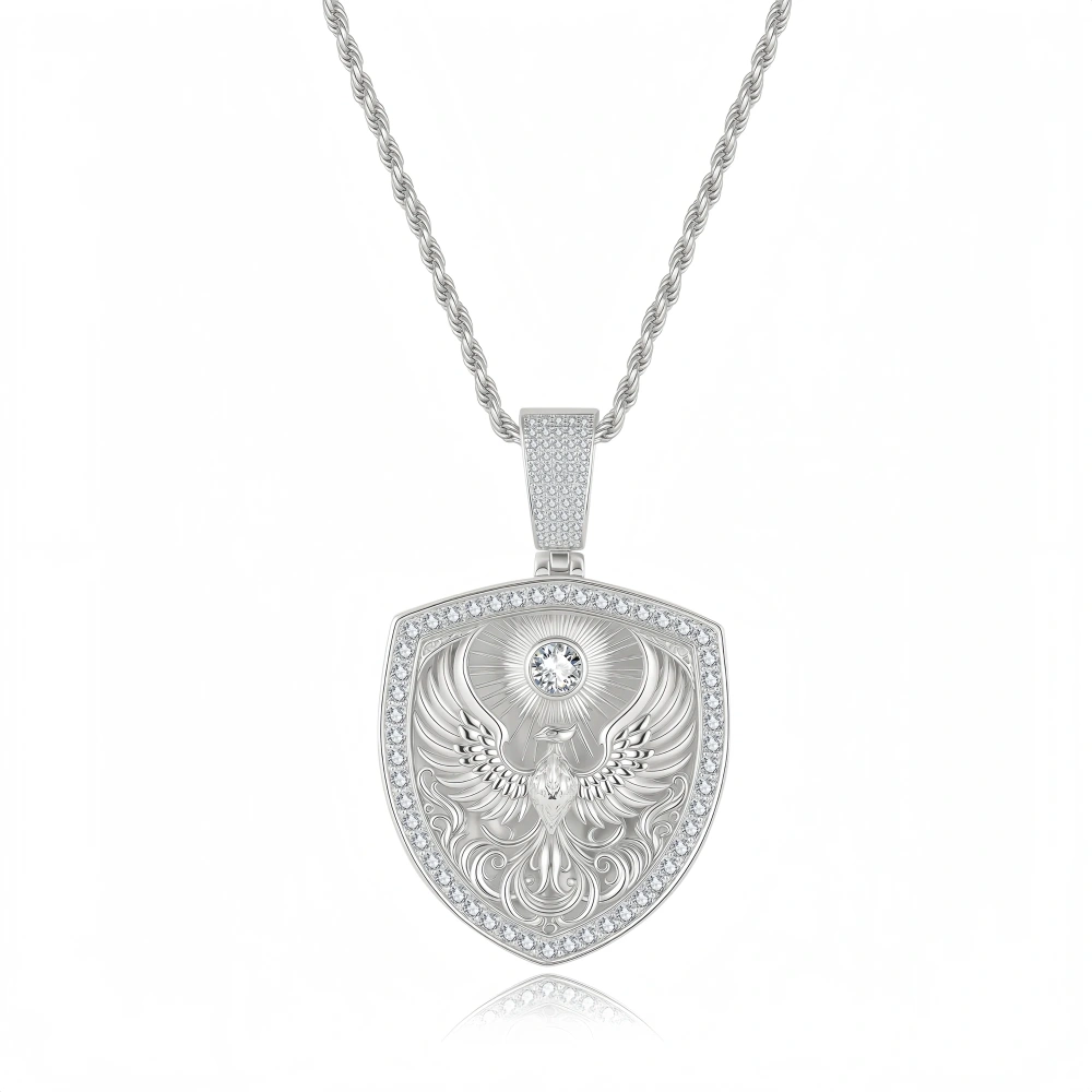 Veeie Veein Luxury Brand The Moissanite Necklace S925 Sterling Silver Retro Pendant Features  Light Luxury And High End Design