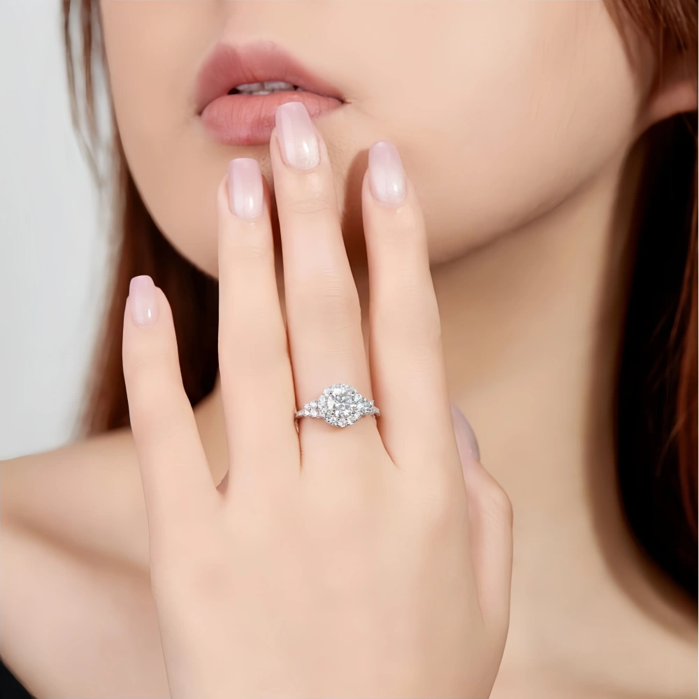 Veeie Veein Brand Luxury Brand Designer S925 Sterling Silver Moissanite GRA Certificate Rings For Women Stacked Women'S Ring