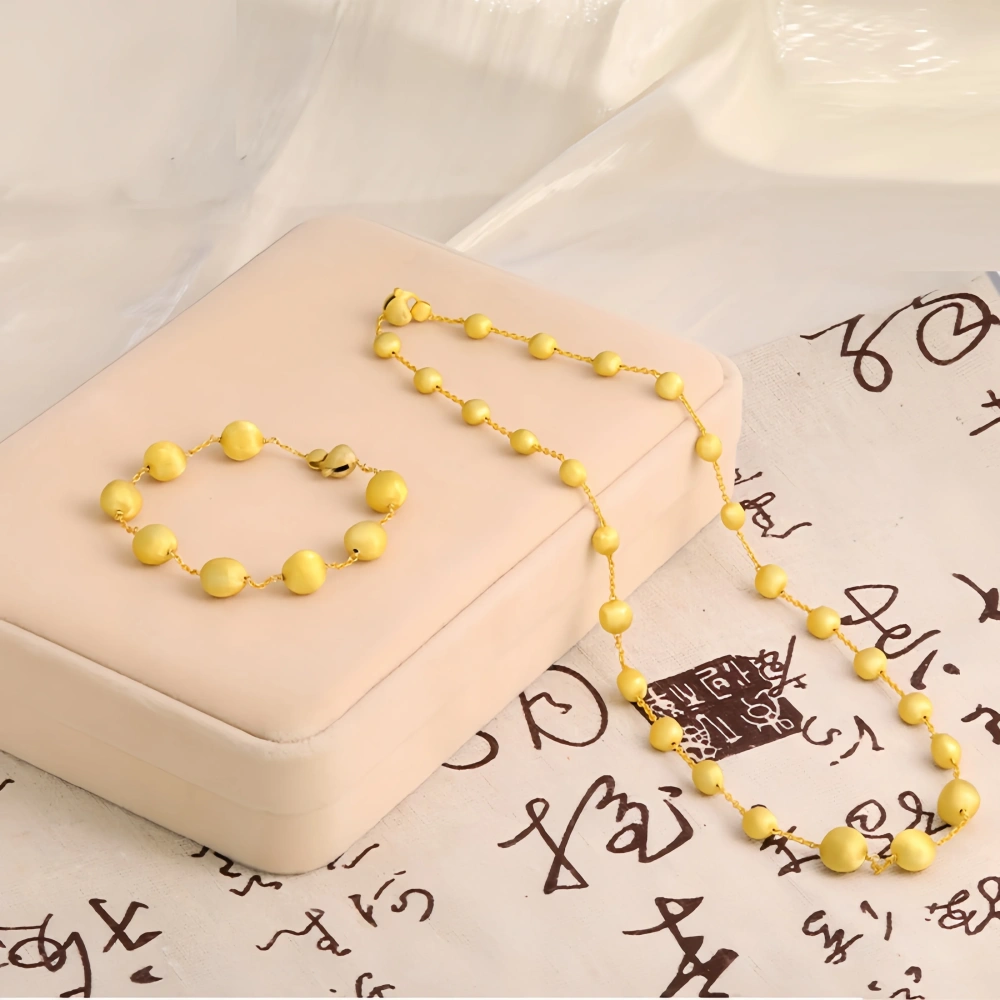 Mushan Luxury Brand New Style 925 Sterling Silver Brushed Ball Necklace High Quality For Women'S Collarbone Chain Jewelry