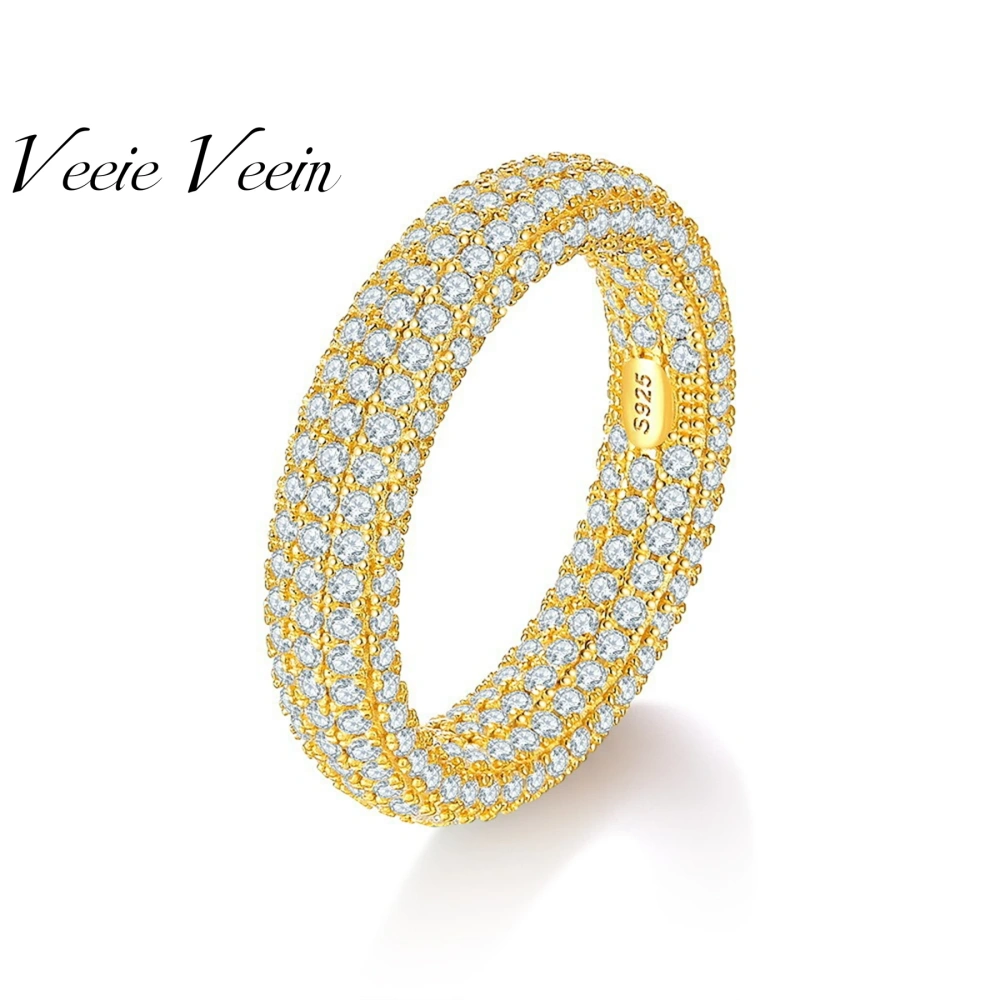 Veeie Veein Luxury Brand New S925 Sterling Silver Moissanite Ring GRA Certificate Light Luxury Hip-Hop Ring Women Jewelry