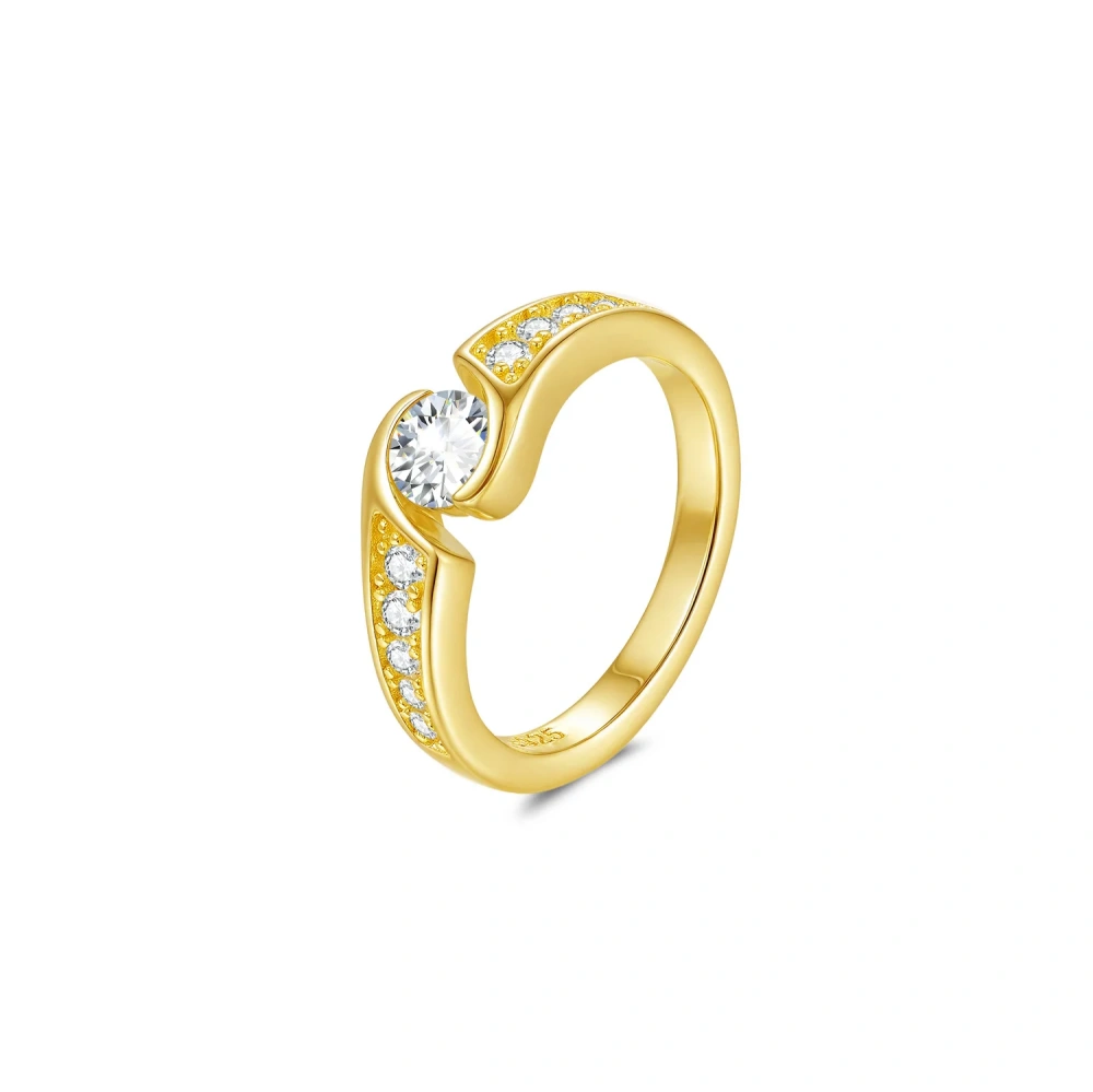Veeie Veein Luxury Brand Products GRA Certificate S 925 Sterling Silver Inlaid Irregular-Shaped Oval Moissanite Ring Jewelry