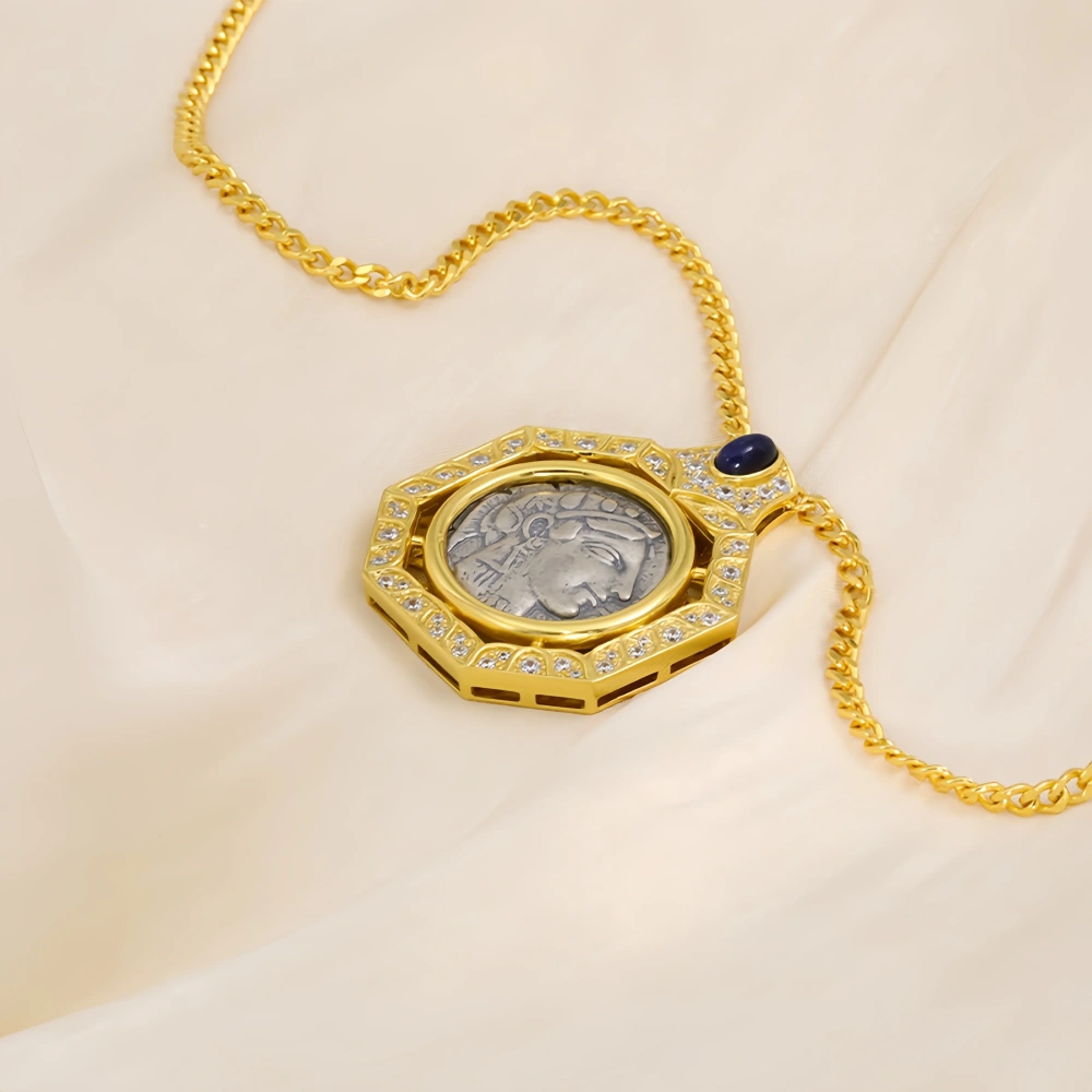 Mushan Luxury Brand  High Quality Retro Athena Women Necklace 925 Sterling Silver Sweater Chain  Fashion Jewelry
