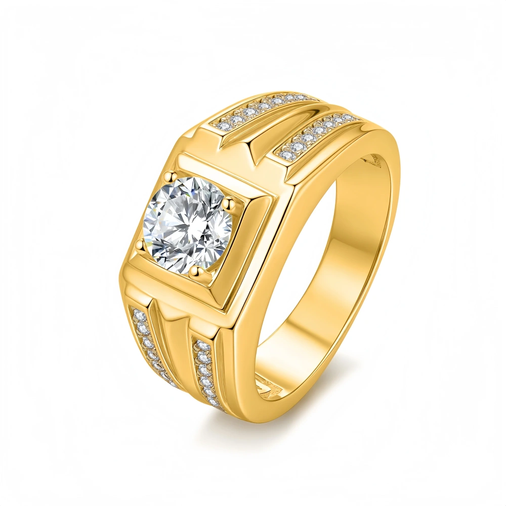Veeie Veein Brand High Quality S925 Sterling Silver Set  Carat Moissanite Ring Hip Hop Wide Fashion Women Accessor Jewelry