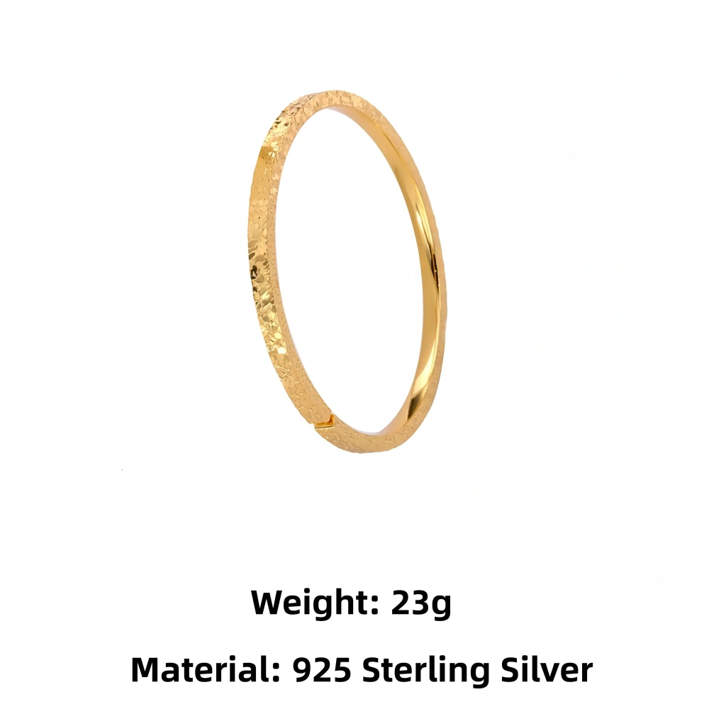 Mushan Luxury Brand Pure Silver Crushed Ice Bracelet For Women New S990 Plain Ring Bracelet Gold Glitter Ring Jewelry