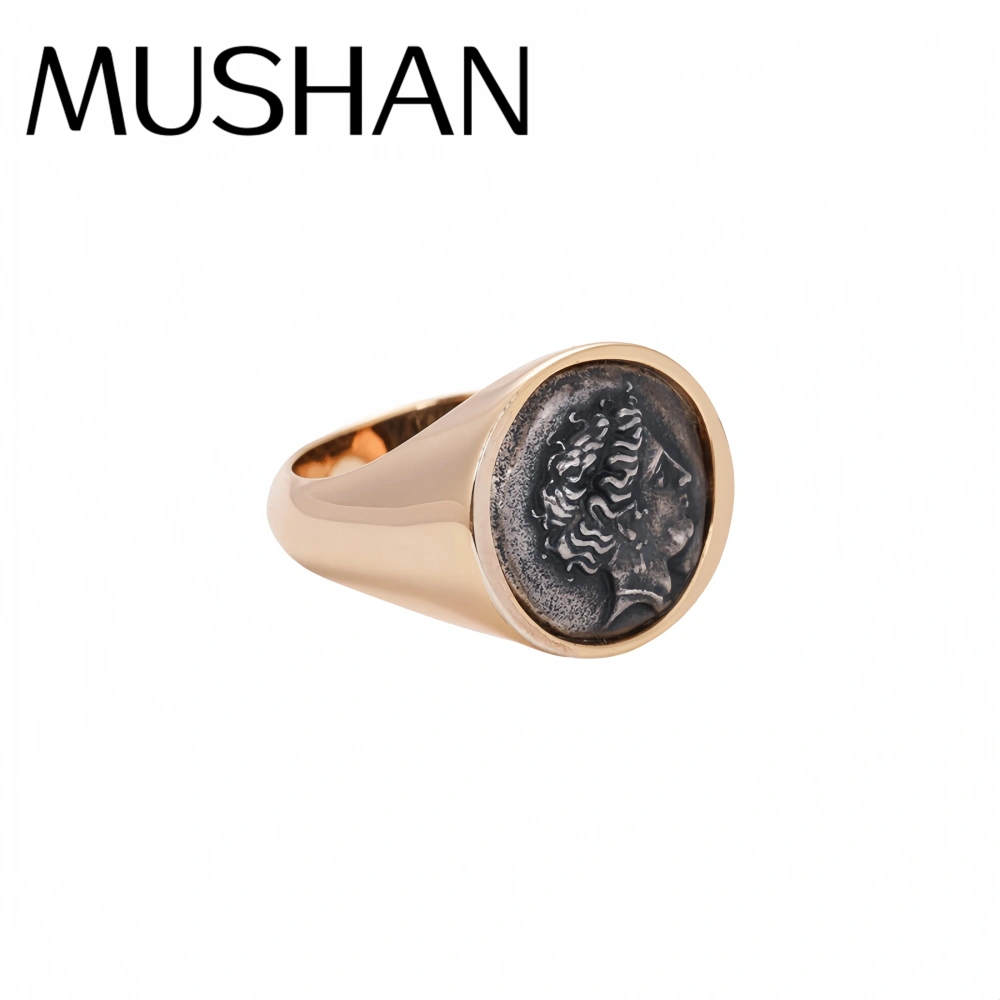 Mushan Luxury Brand S925 Sterling Silver Personalized And Creative Ancient Greek Mythological Queen Of Heaven Ring For Women