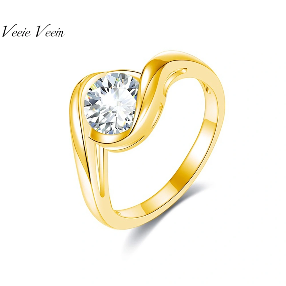 Veeie Veein Luxury Brand GRA Certificate Ring S925 Pure Silver 1 Clamosang Stone Ring Female Fashion Jewelry