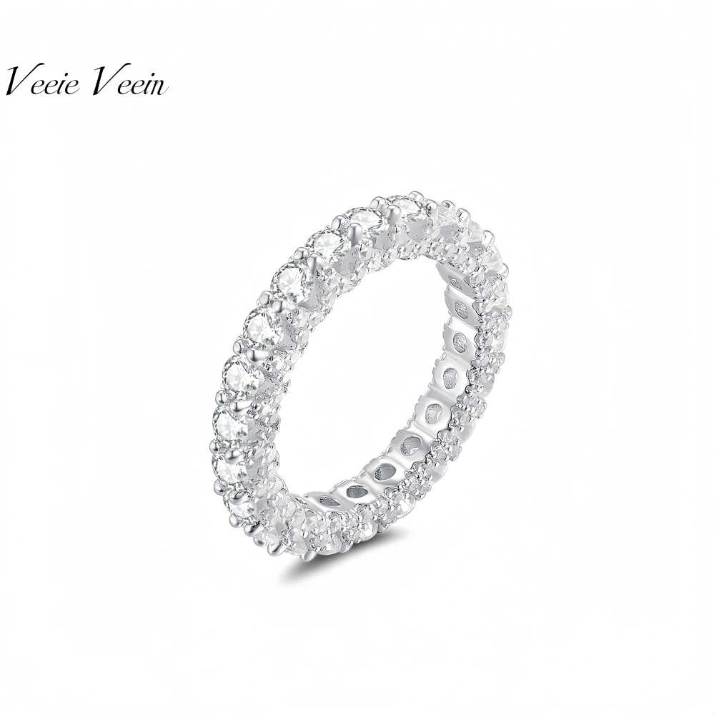 Veeie Veein Luxury Brand High Quality S925 Sterling Silver Set  Carat Moissanite Ring 3.0mm Women'S Accessor Jewelry