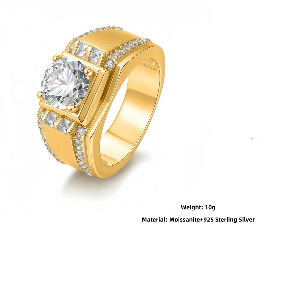 Veeie Veein Brand New Products Luxury Brand Designer S 925 Silver Inlay 2ct Mosang GRA Certificate Ring  Men Ring Jewelry