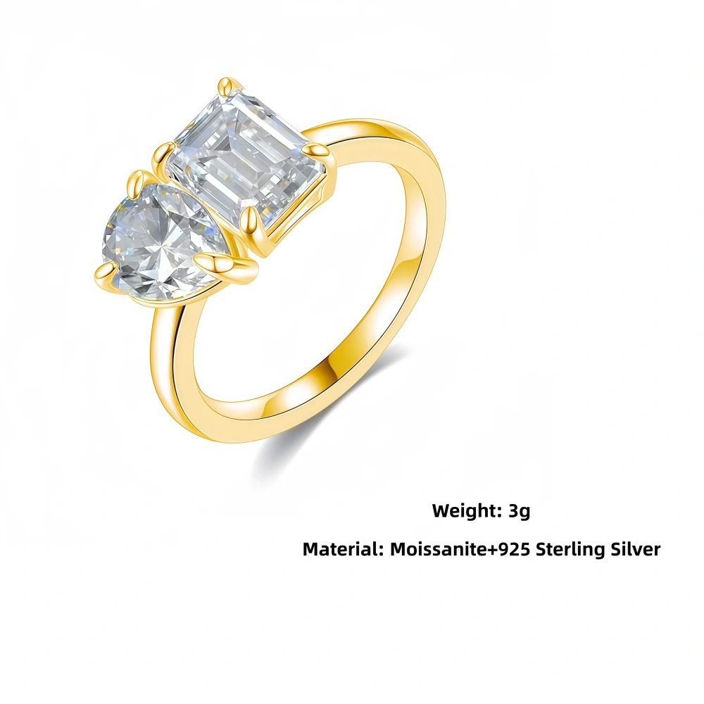 Veeie Veein Luxury Brand Moissanite Ring GRA Certificate S925 Lrregular Shaped Engagement Fashion Women Ring Jewelry