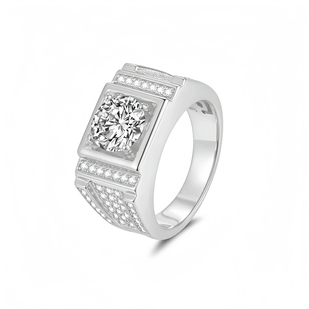 Veeie Veein Brand New Products S925 Sterling Silver 2-Carat Moissanite Ring GRA Certificate Light Luxury  Men Jewelry