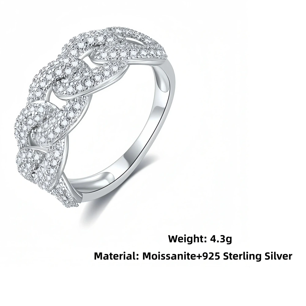 Veeie Veein Luxury Brand Designer S 925 Sterling Silver Ring Stone A Half Men GRA Certificate Ring Jewelry