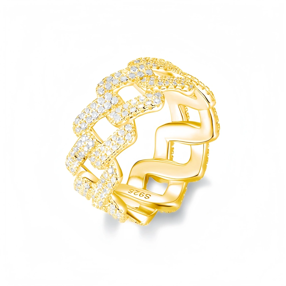 Veeie Veein Brand Luxury Brand Designer S 925 Sterling Silver Ring Stone Hip-Hop Chain Cuban Women GRA Certificate Ring Jewelry