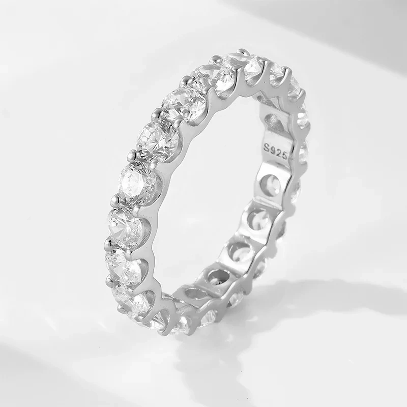 Veeie Veein Luxury Brand Newest Best-Selling S925 Sterling Silver Ring Full Circle Moissanite Ring For Women Ring